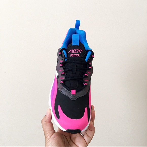 Nike Air Max 270 React Pink, Blue, Black, White - Picture 4 of 8